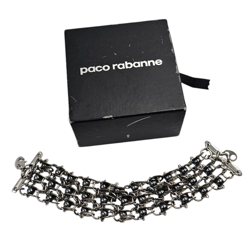 PACO RABANNE BRACELET MOON EN PIECES METALLIQUES FAIT MAIN + BOITE
