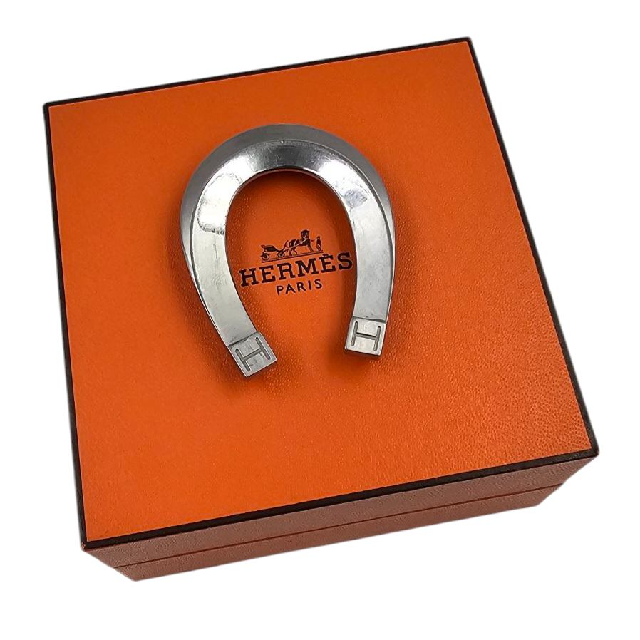HERMES PINCE A BILLETS LUCK EN METAL FINITION ACIER INOXYDABLE + POCHON + BOITE