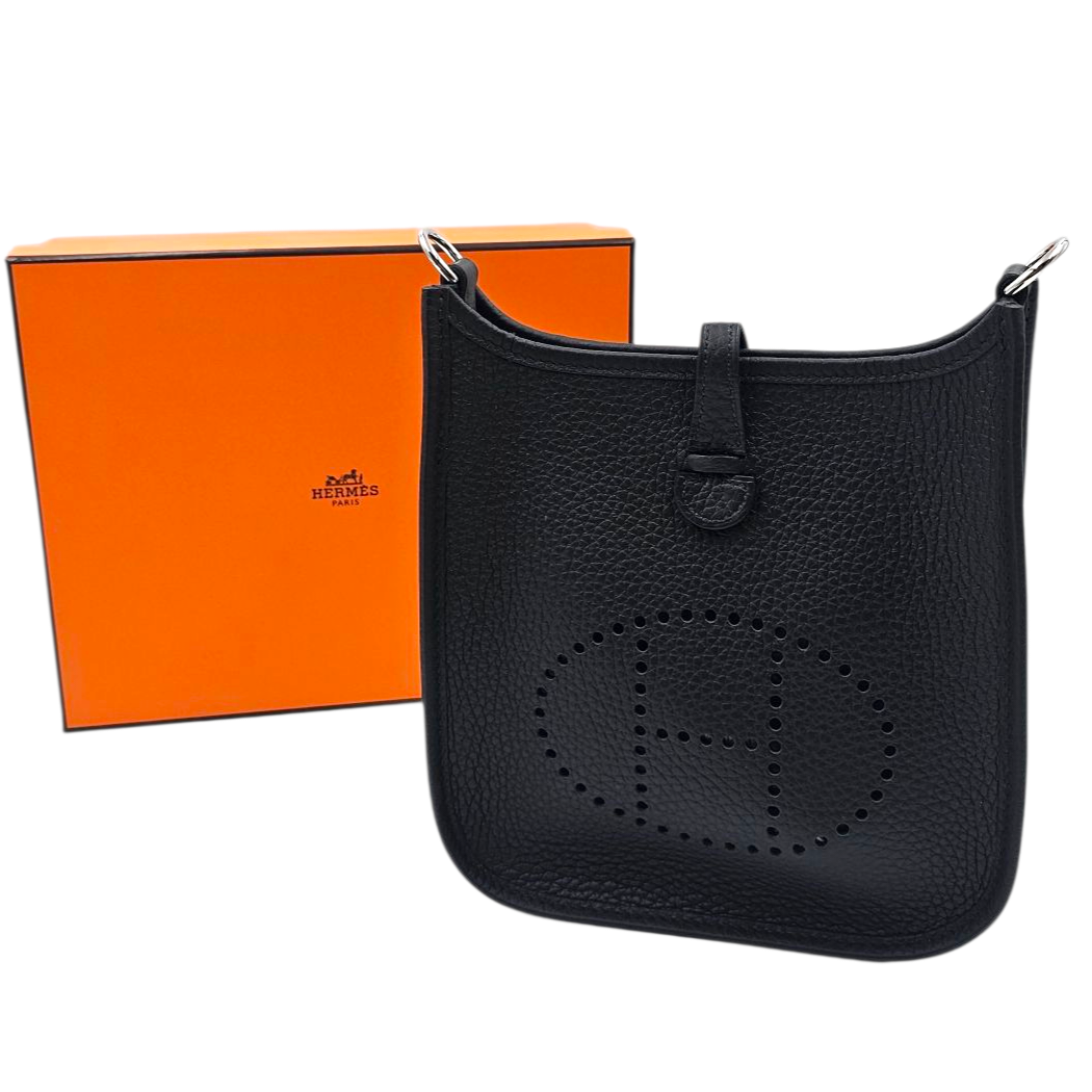 HERMES MINI EVELYNE 16 AMAZONE CUIR TAURILLON NOIR CIRCA 2025 FULL SET