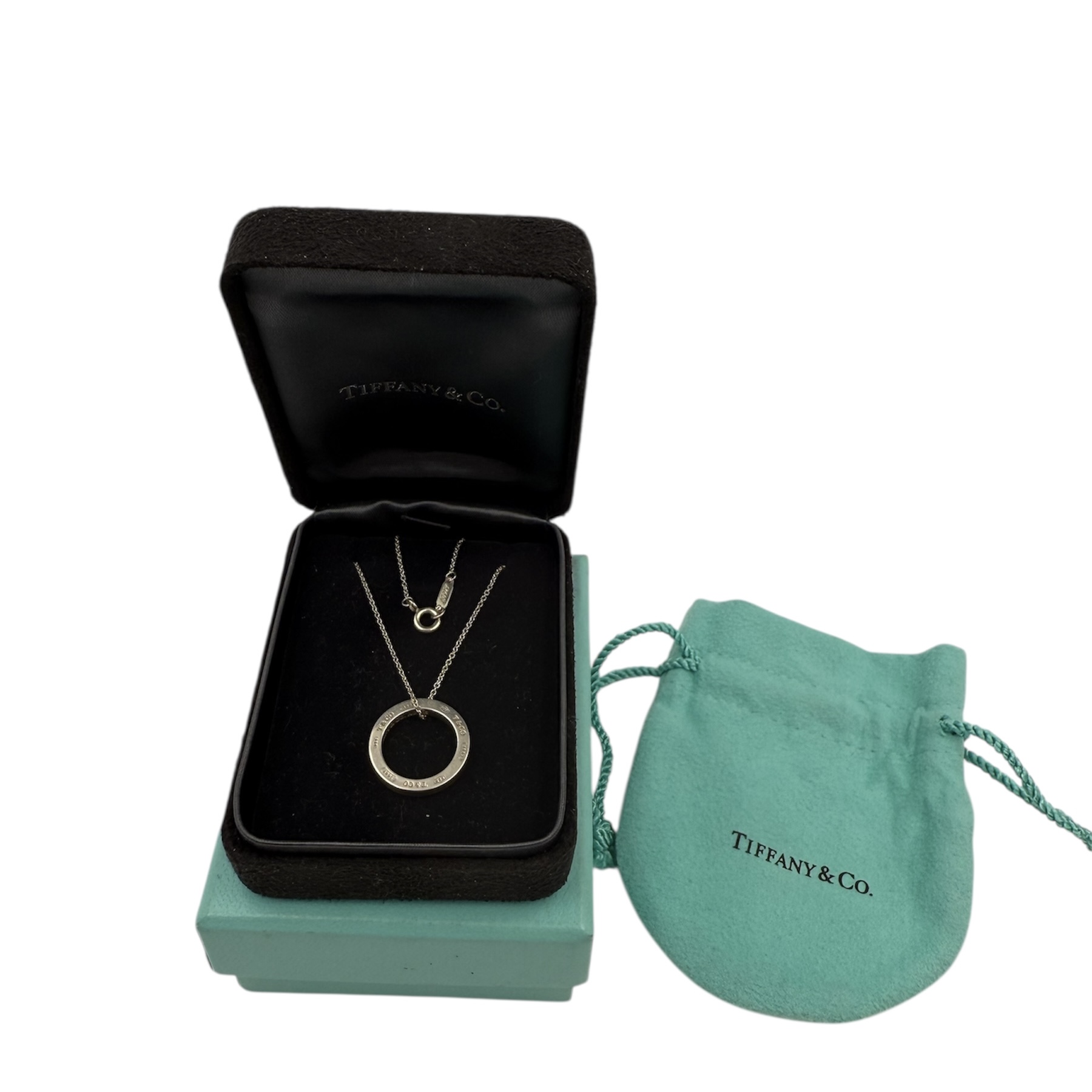 TIFFANY & CO 1837 COLLIER CERCLE EN ARGENT (AG925) + POCHON + ECRIN