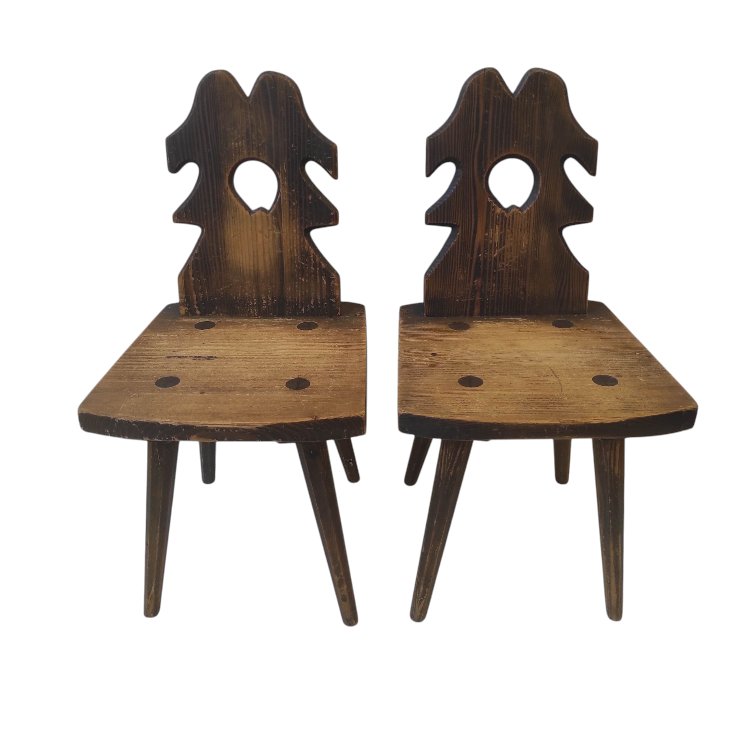 PAIRE DE CHAISES TYROLIENNES 
