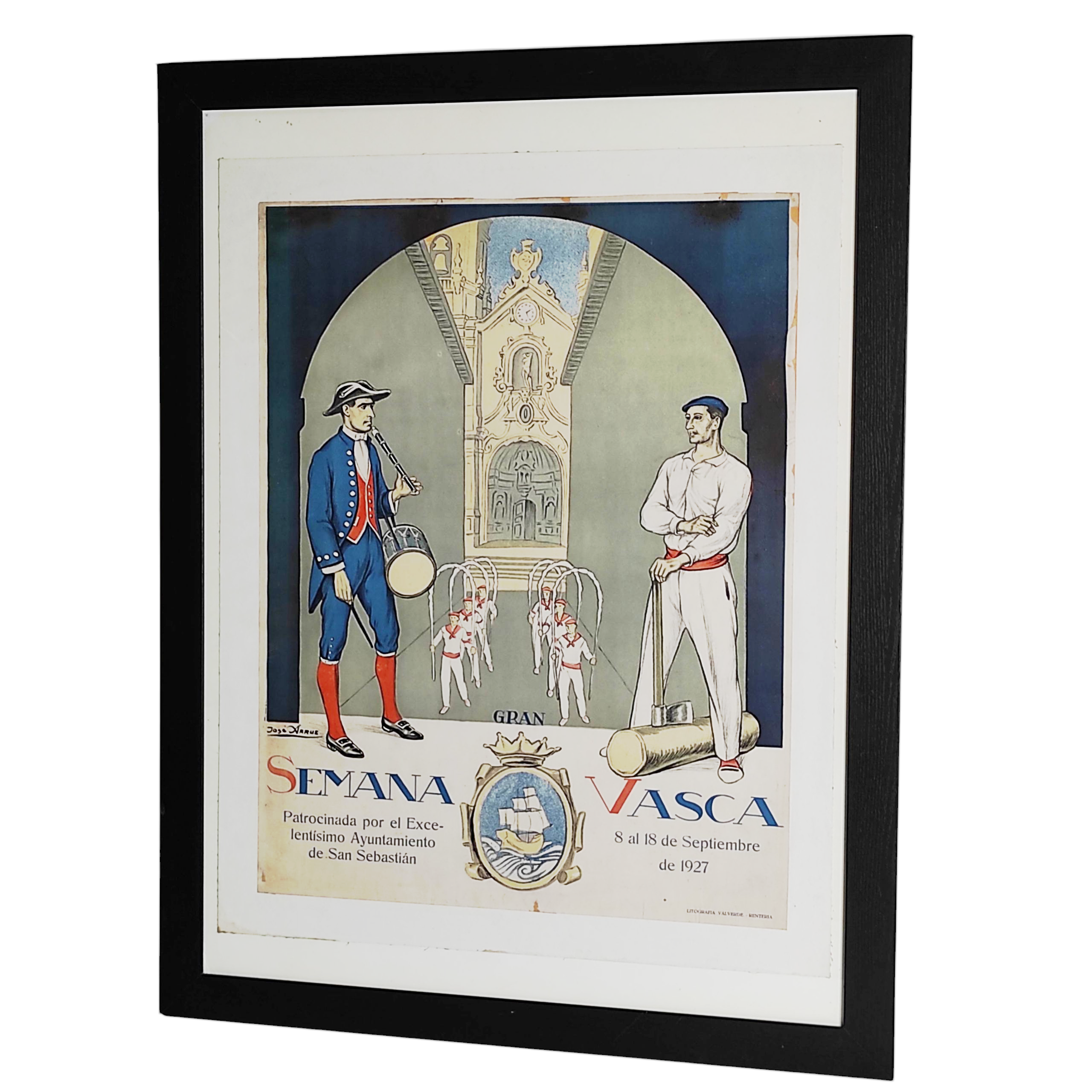 JOSE ARRUE AFFICHE SEMANA VASCA A SAN SEBASTIAN 70 x 56 CM