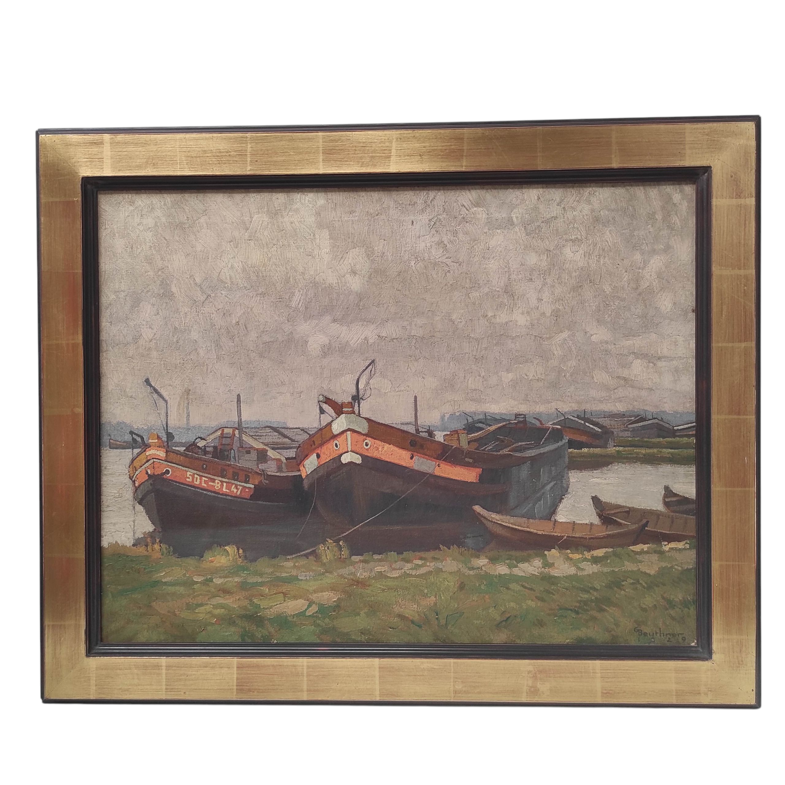 HST DE BEUTHNER PORT EN POLOGNE 69 X 53 CM HORS CADRE 