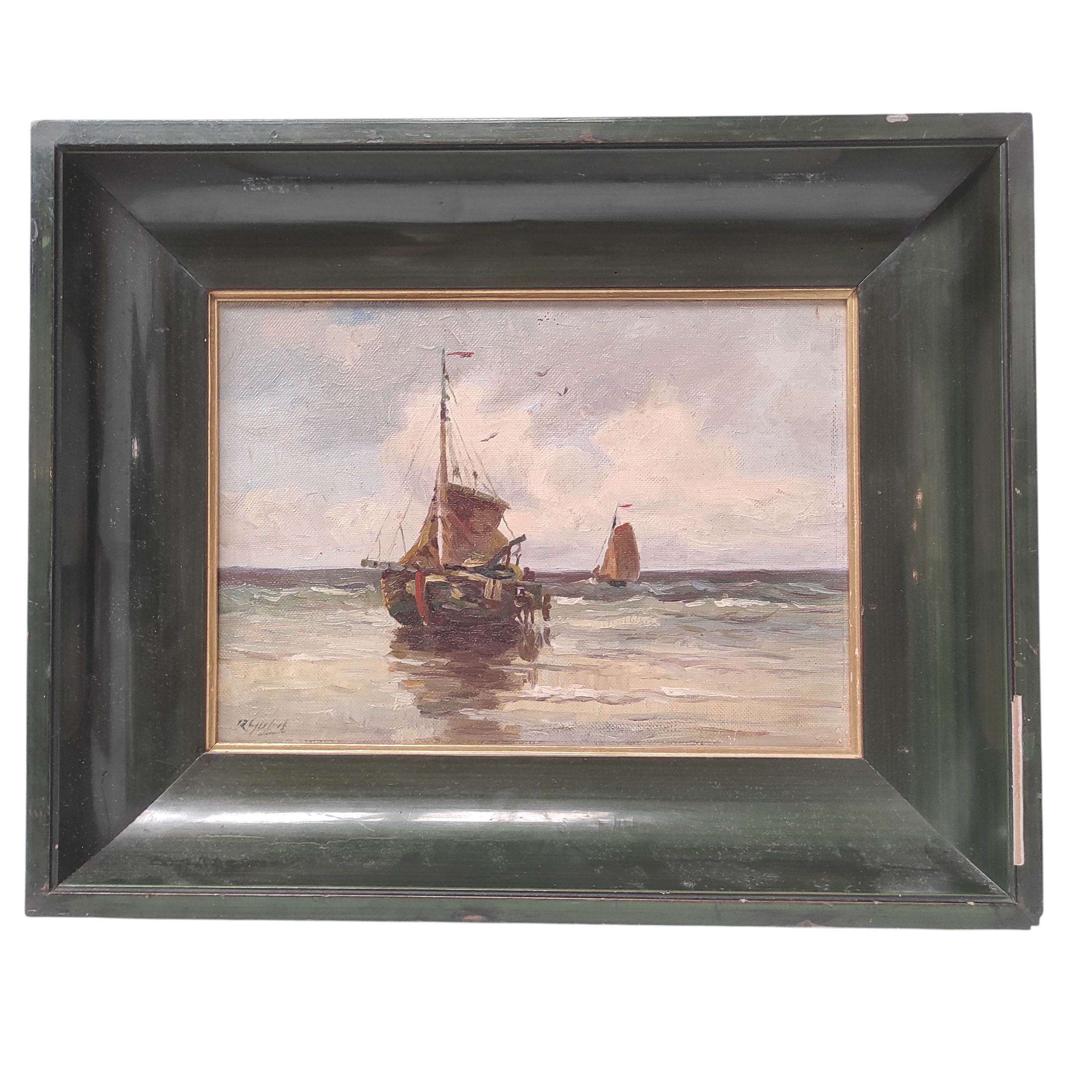 HSP DE R GUBRE LE REMORQUAGE DE BATEAUX 35.5 X 25 CM  HORS CADRE 