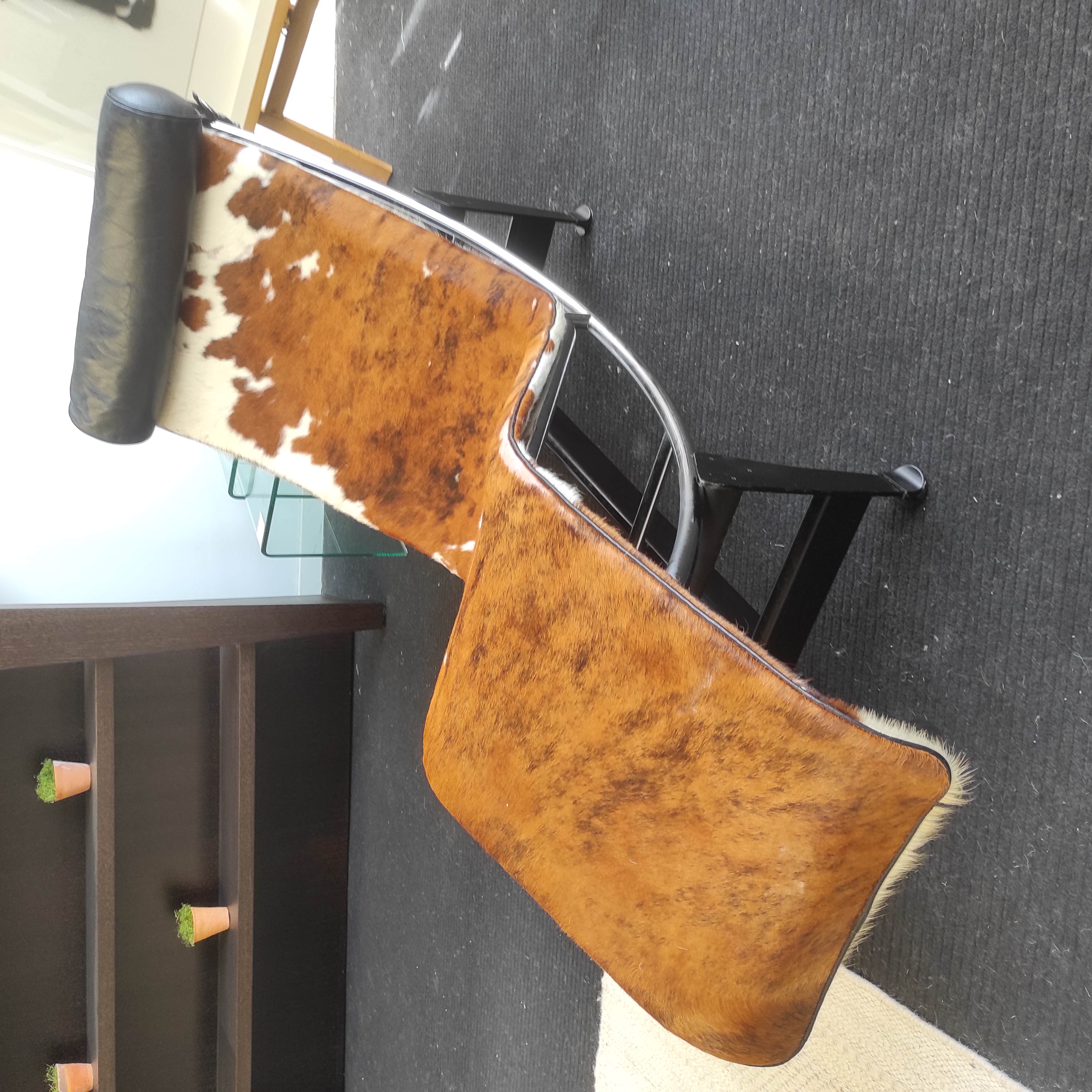 CASSINA LE CORBUSIER CHAISE LONGUE LC4 VINTAGE 160/80/54 CM PEAU DE VACHE