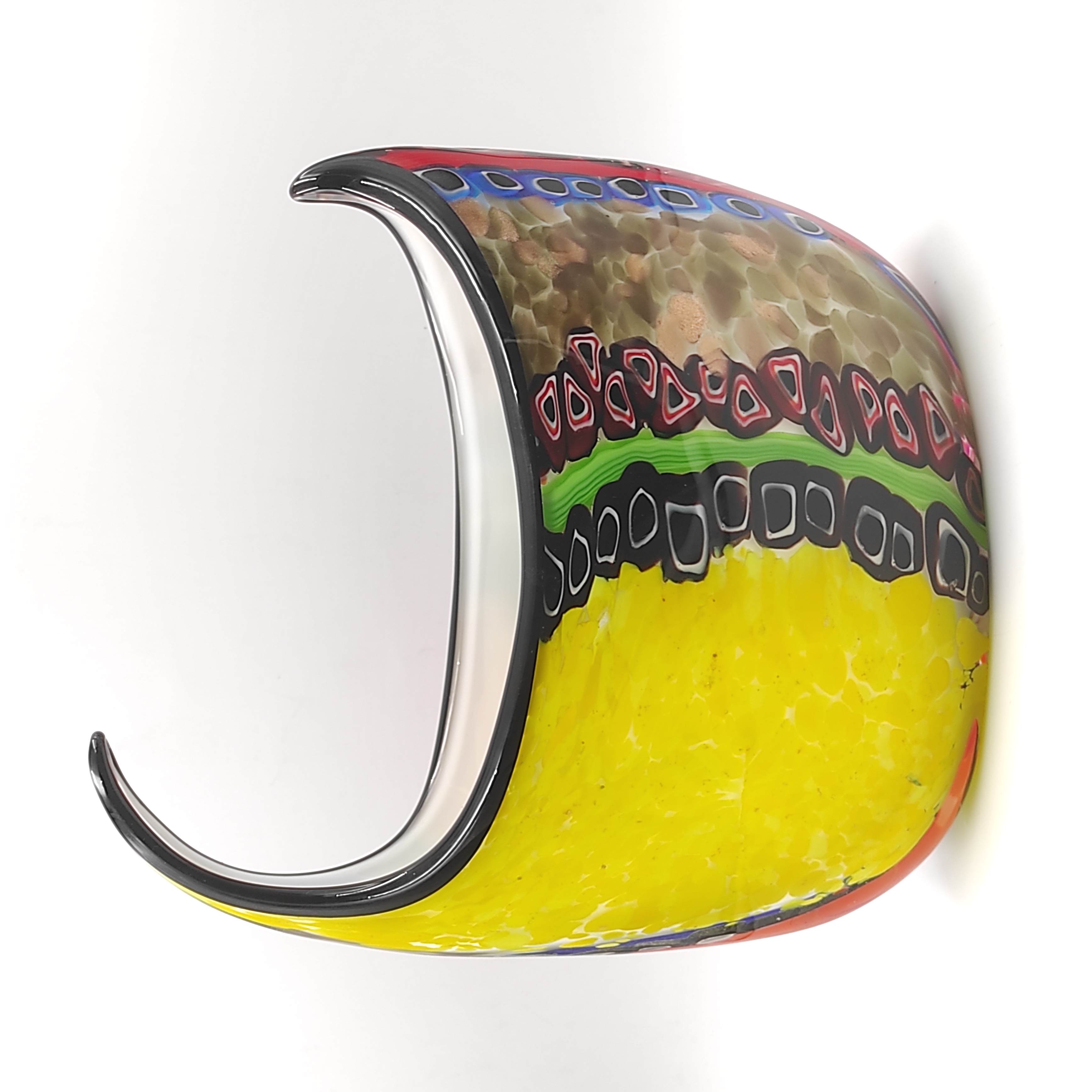 VASE MILLEFIORI EN FORME DE LUNE 27 x 25 x 12 CM