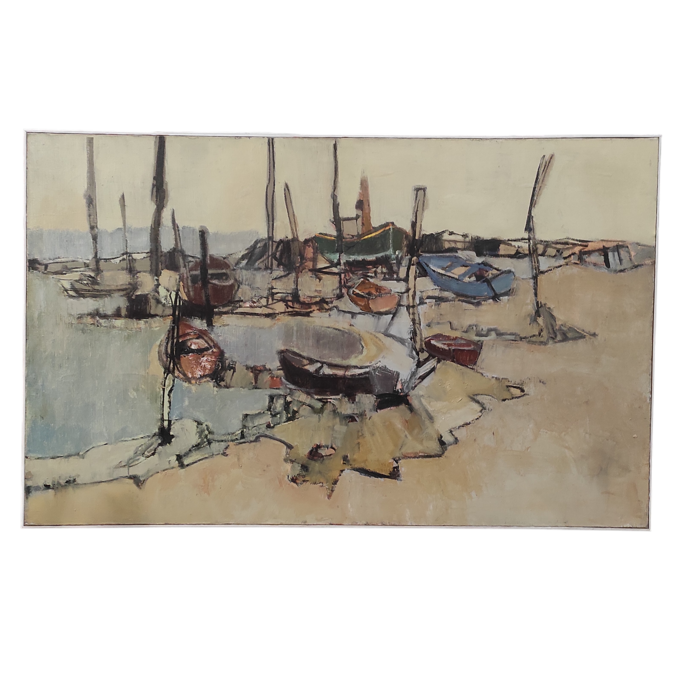 HST LES BARQUES EN BORD DE MER 130 x 80 HC