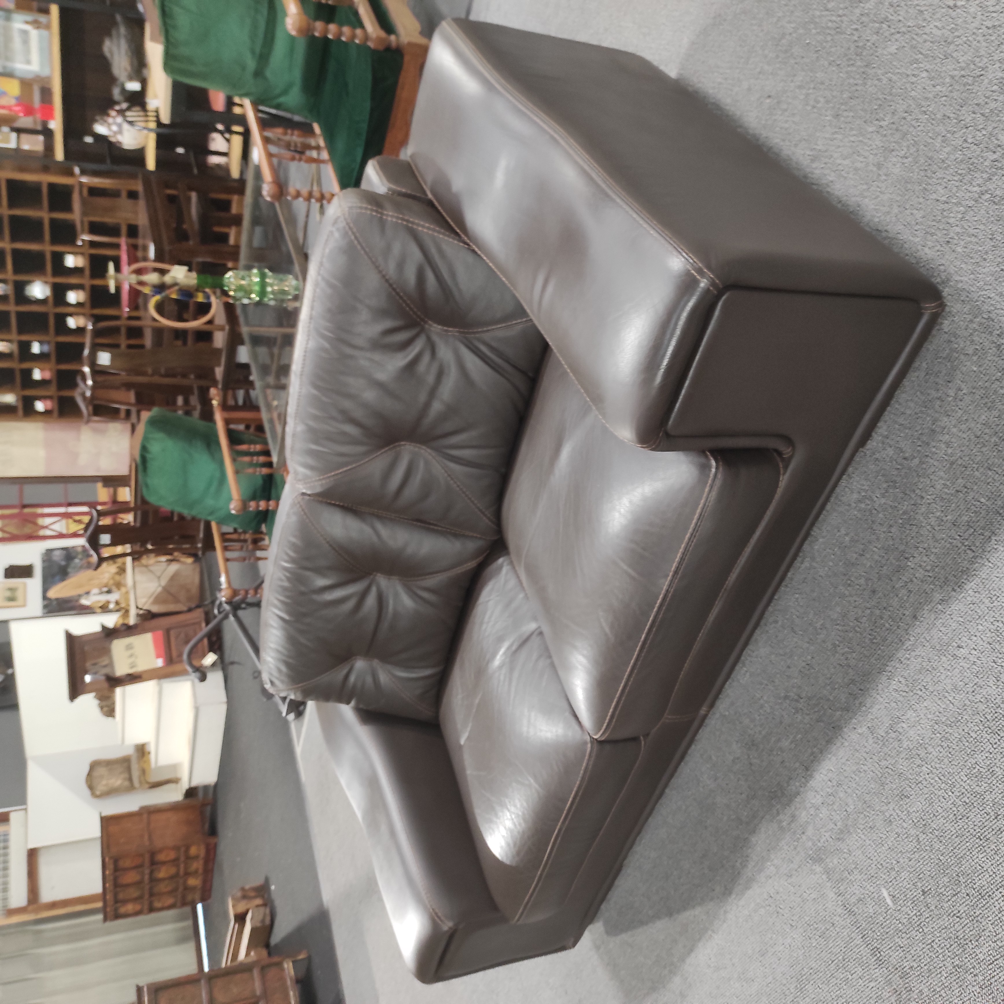 CANAPE EN CUIR MARRON 195/75/103 CM