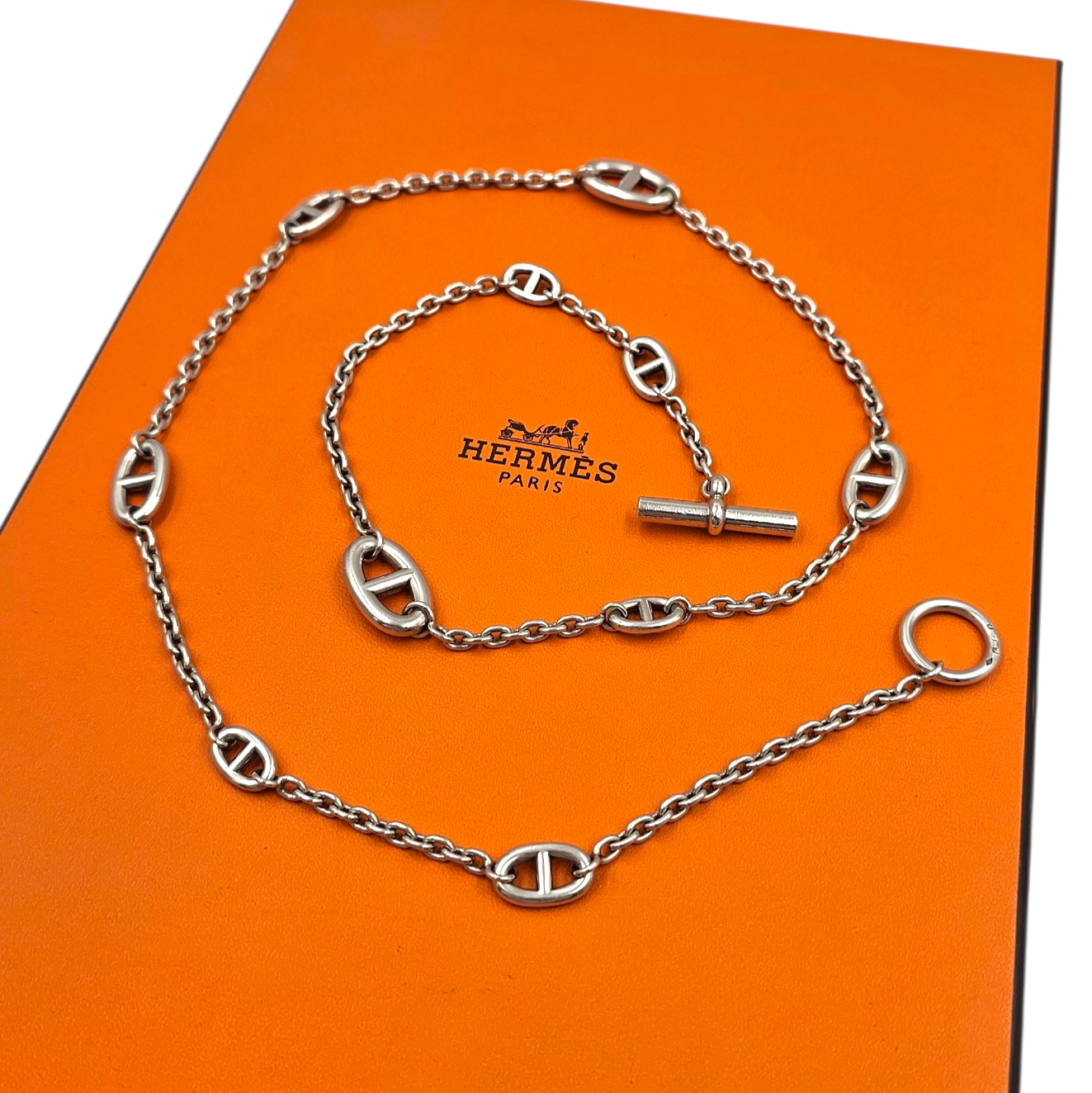 HERMES SAUTOIR FARANDOLE 80 EN ARGENT (AG925) (14D068423) 69.56 GR + POCHON