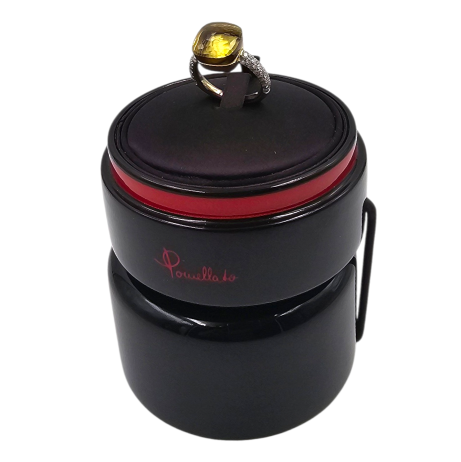 POMELLATO BAGUE NUDO LEMON QUARTZ + DIAMANTS SUR OR (750) (C150054289) PB 9,03GR