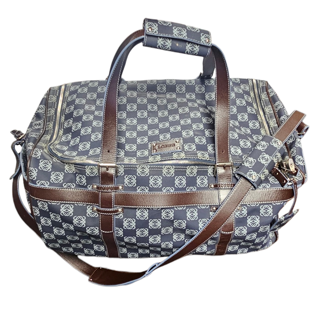 LOEWE SAC WEEK-END POCKETS EN TOILE MONOGRAM ET CUIR (290603) + CADENAS + CLES