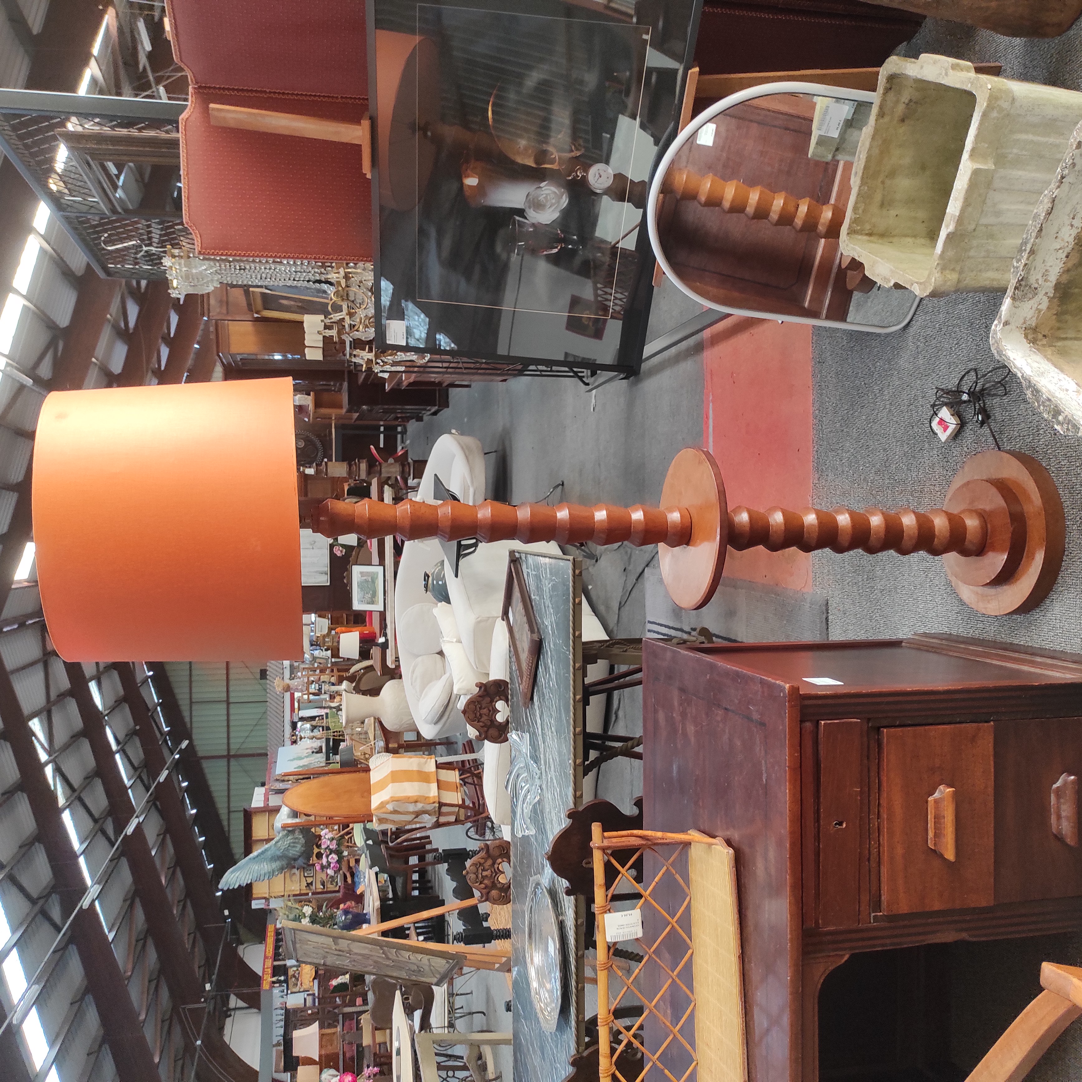 LAMPADAIRE NEOBASQUE ABAT-JOUR ORANGE 194 CM