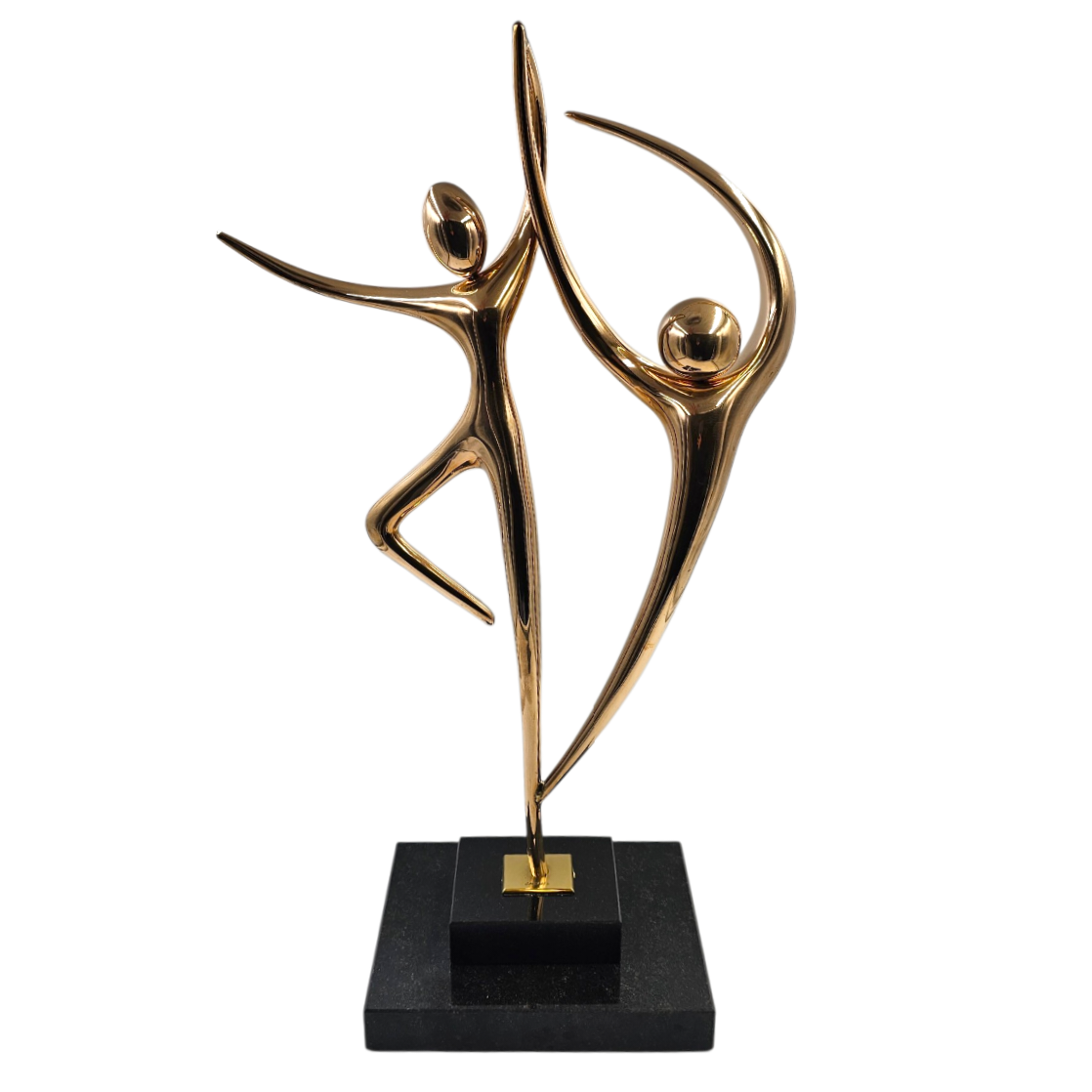 ALAIN CANTAREL TANGO SCULPTURE EN BRONZE DORE 1/8 H H 57 CM