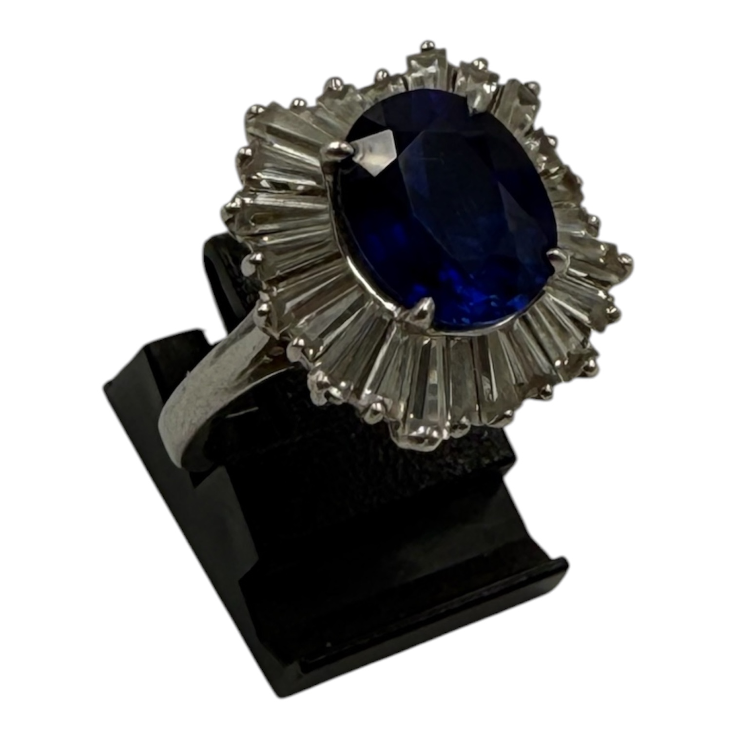 BURMA BAGUE ARGENT (925) SAPHIR SYNTH JUPONNEE BURMALITES BAGUETTES 6.73 GR
