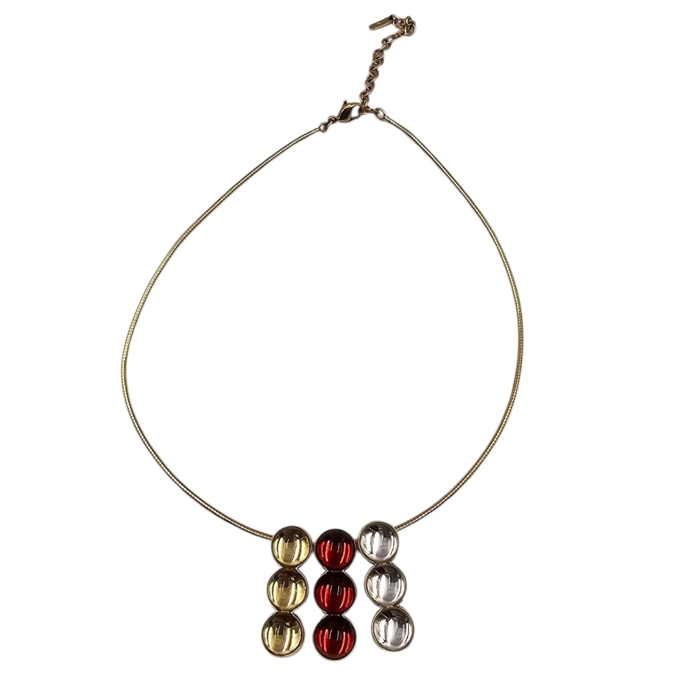 LALIQUE COLLIER COURT EN PLAQUE OR ET 3 PENDENTIFS INTERCHANGEABLES EN CRISTAL
