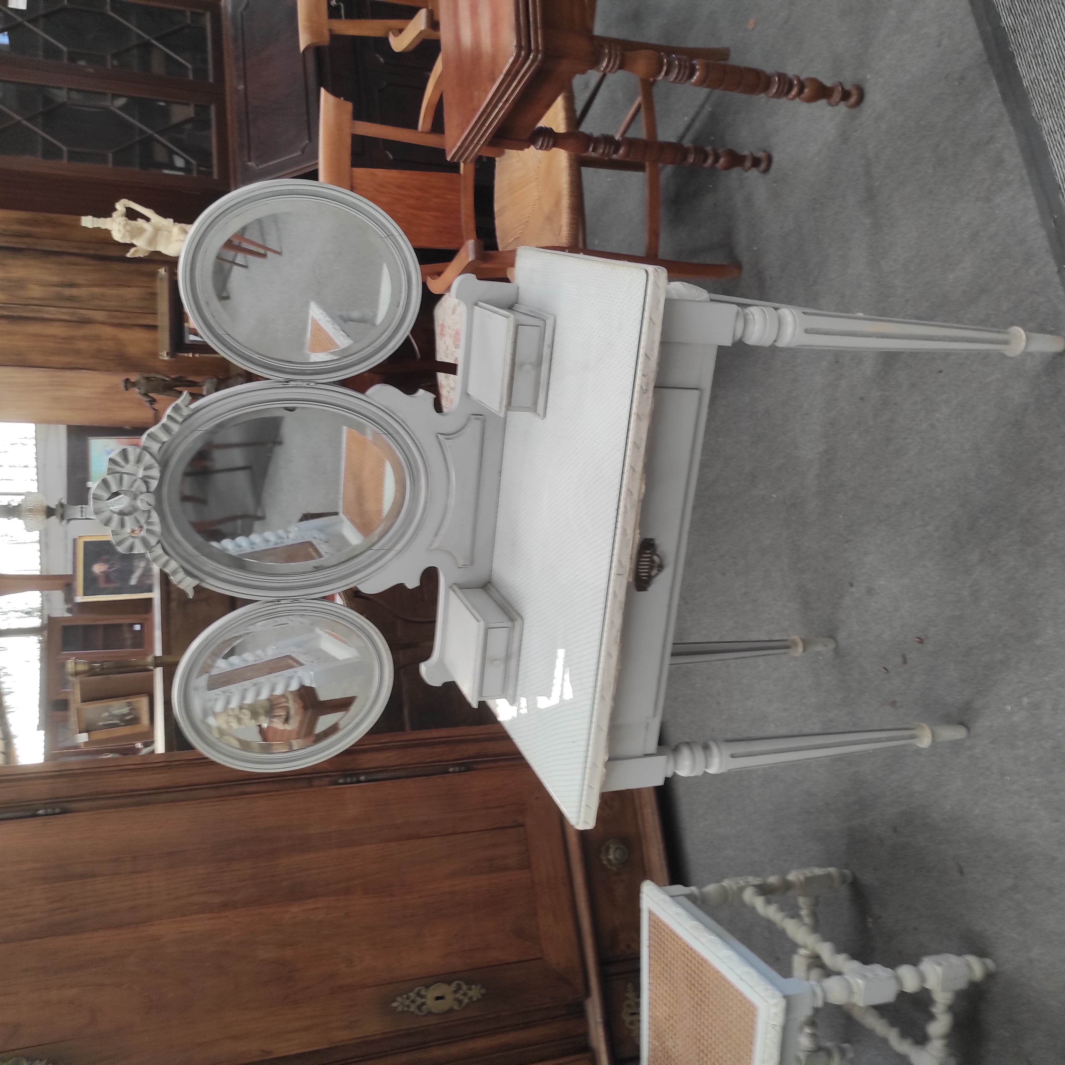 COIFFEUSE 2 TIROIRS 80/145 CM DE STYLE LOUIS XVI 