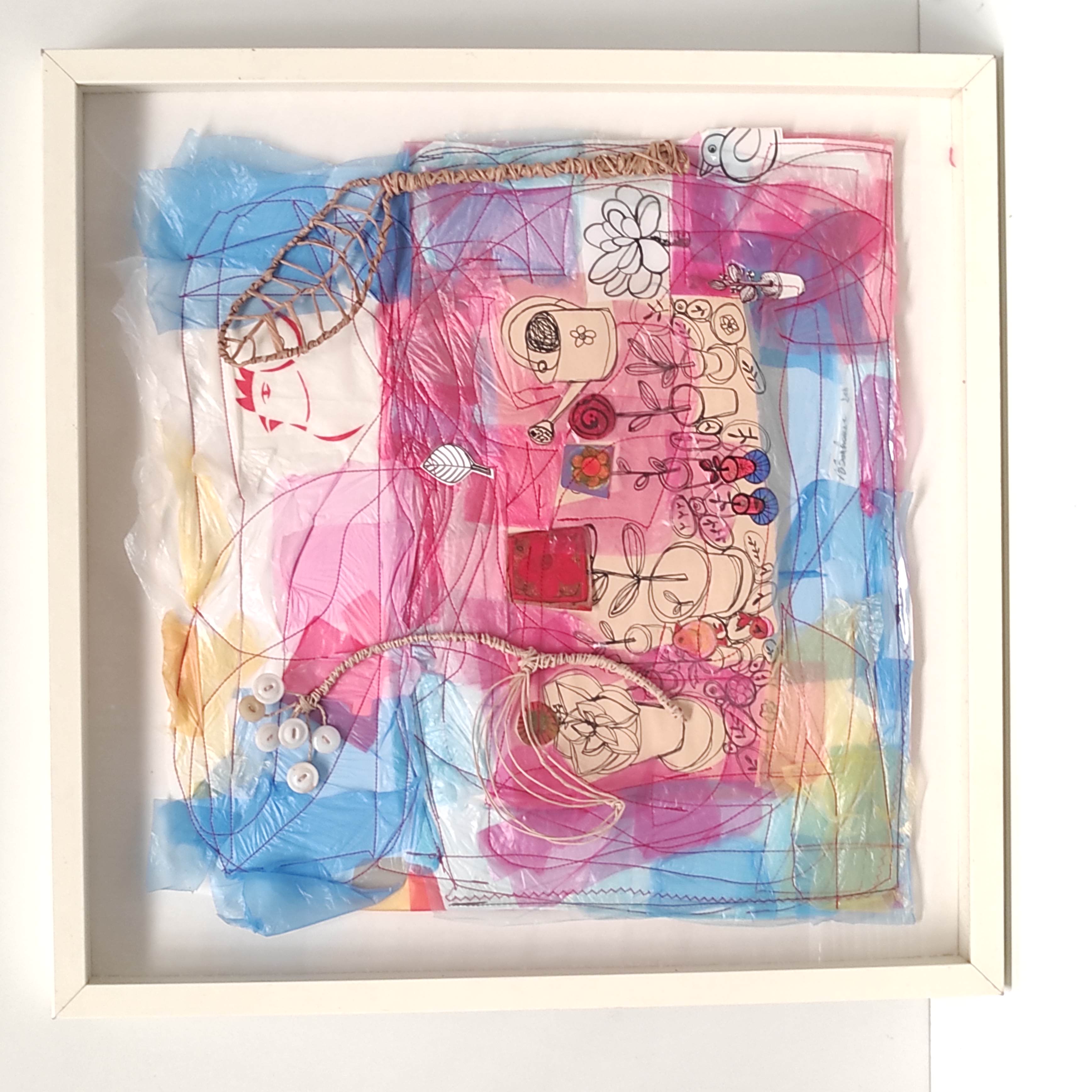 B BONHOMME TECHNIQUE MIXTE L ARROSOIR 52 X 52 CM