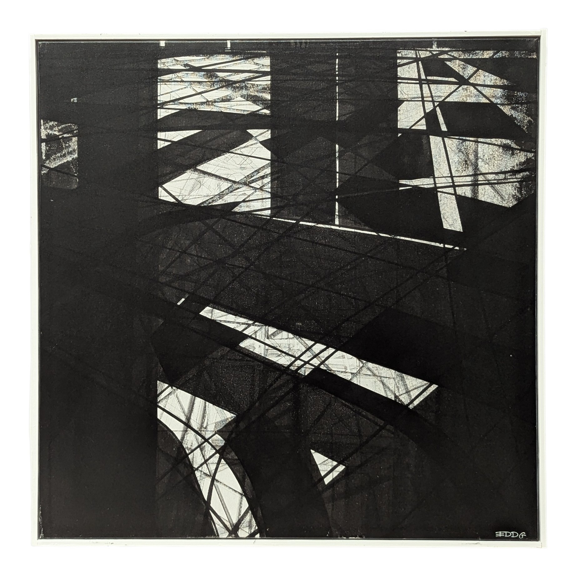 ERIC DE GESINCOURT HST ENCRE DE CHINE CLAIR OBSCUR 5 80 x 80 CM + CERTIFICAT