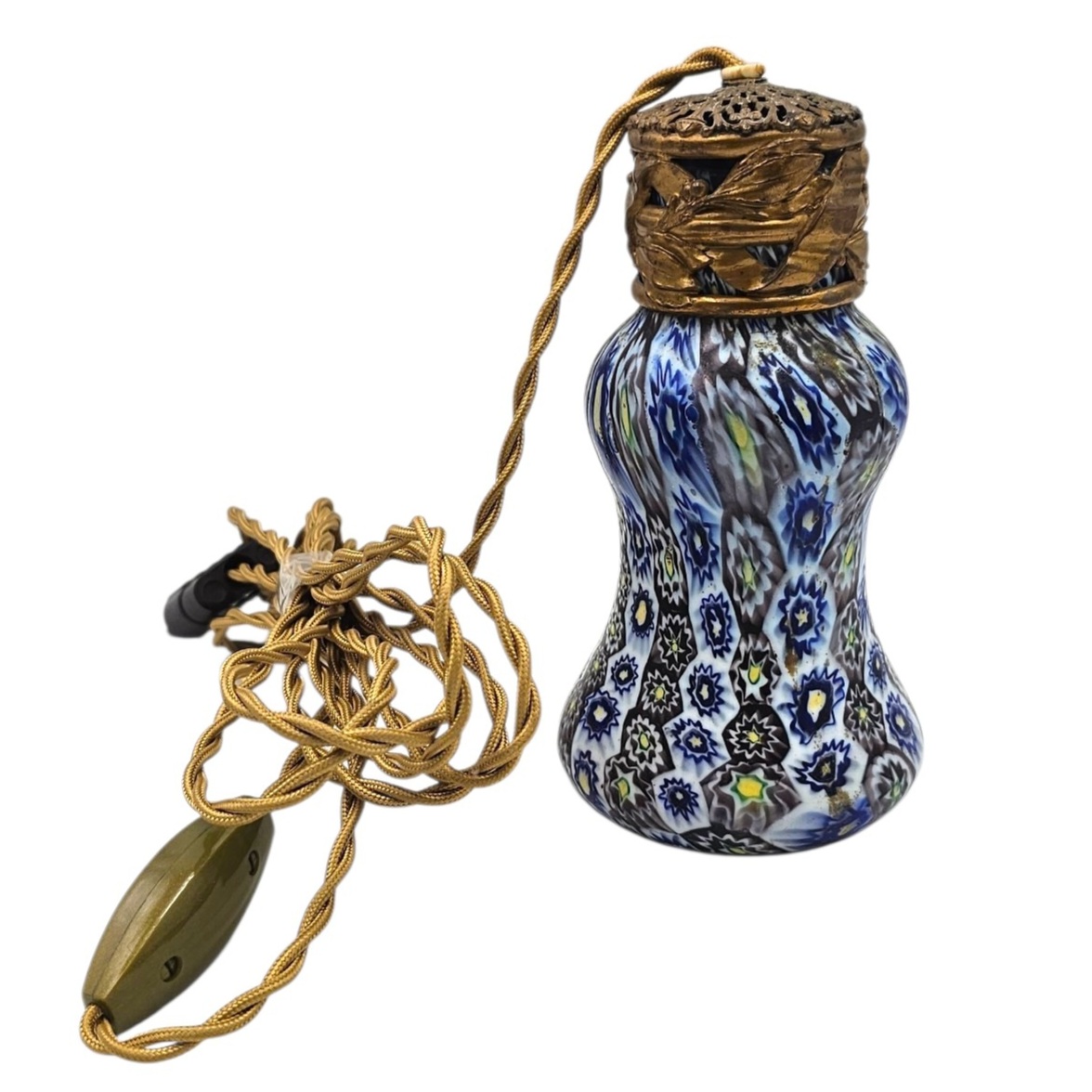 PETITE LAMPE VINTAGE MURANO MILLEFIORI FRATELLI TOSO H 15.5 CM