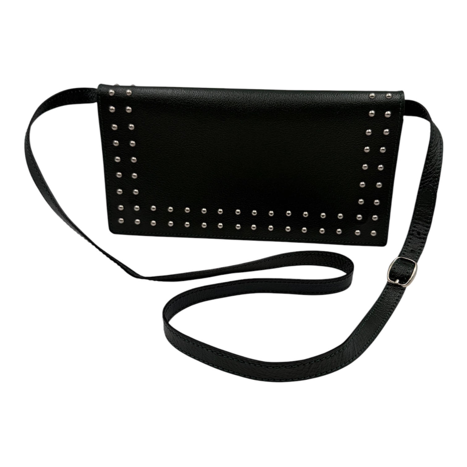 LAFFARGUE LES CLOUS SAC PETIT CEREMONIE EN CUIR GRAINE KAKI 