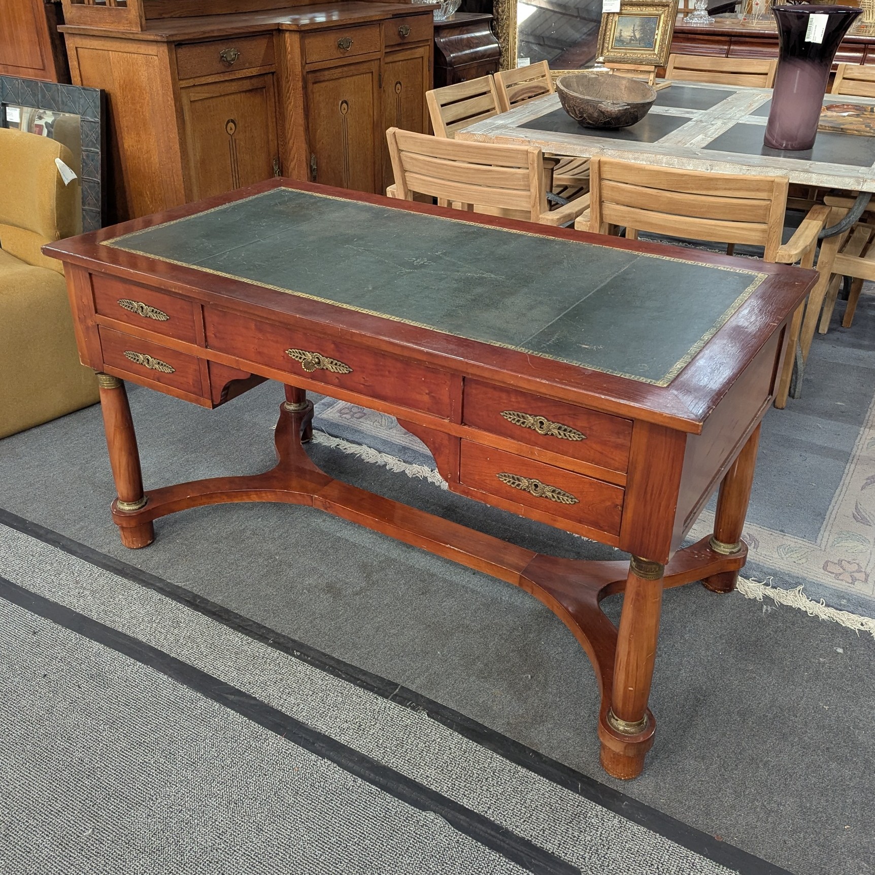 BUREAU 5 TIROIRS 140/75/77 CM DE STYLE EMPIRE 