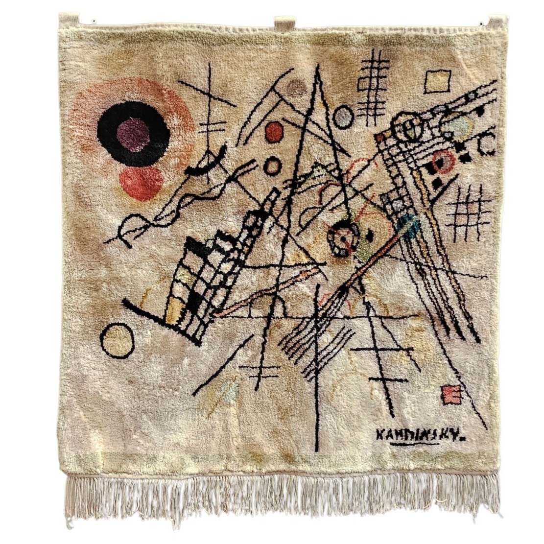 TAPISSERIE D APRES KANDINSKY 80 X 77CM