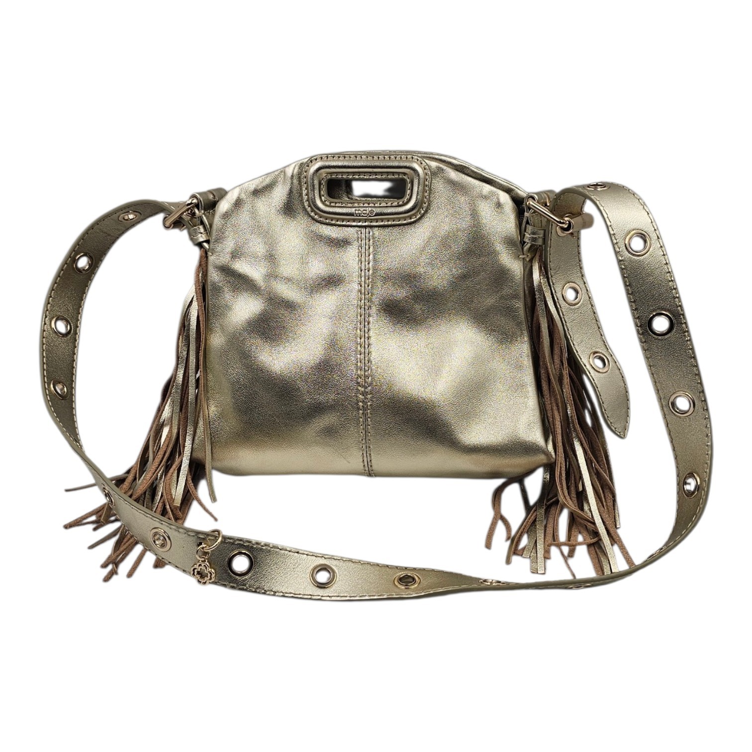 MAJE SAC MISS M MINI EN CUIR METALLISE DORE