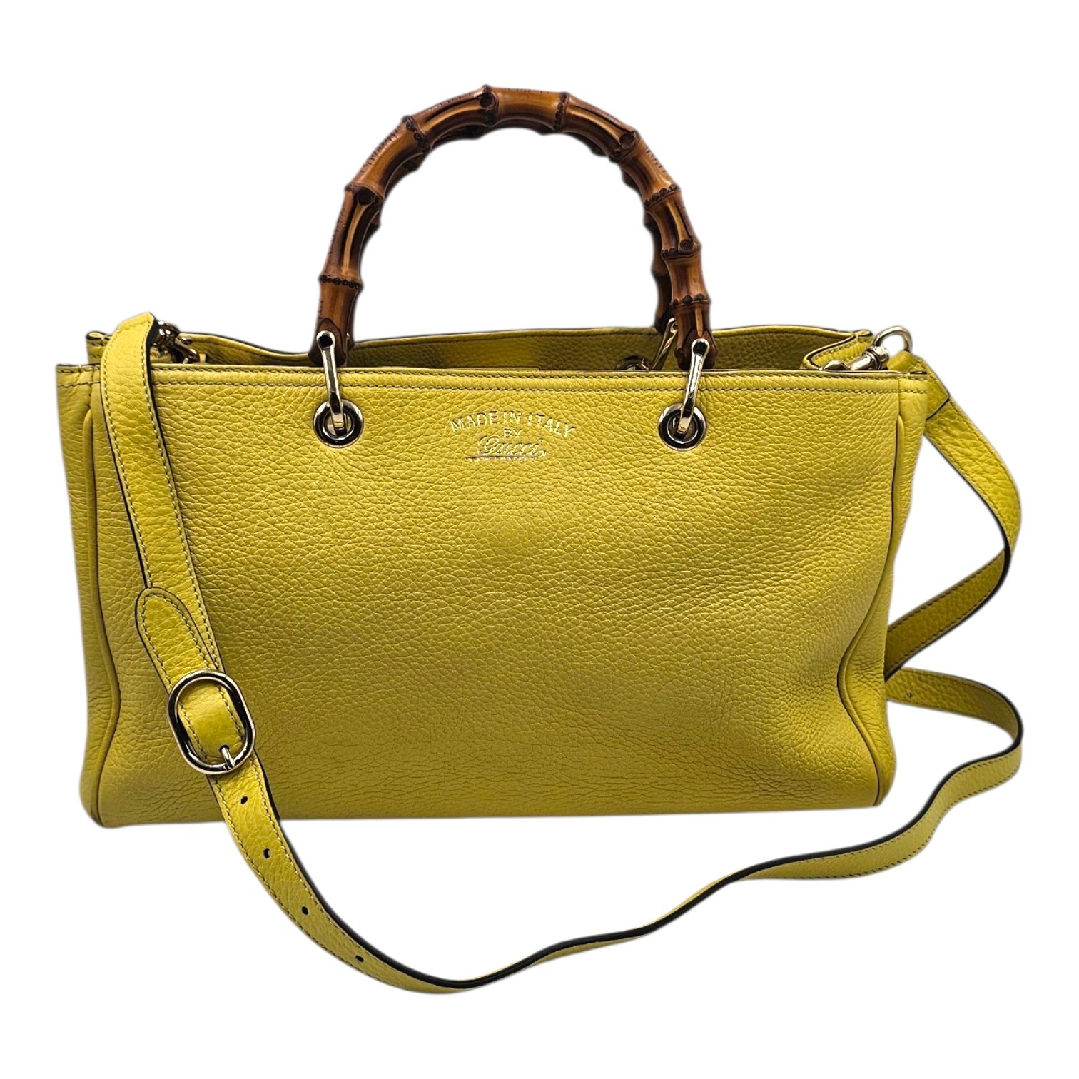 GUCCI SAC BAMBOO SHOPPER EN CUIR JAUNE (323660 520981) CIRCA 2013 + DUST BAG