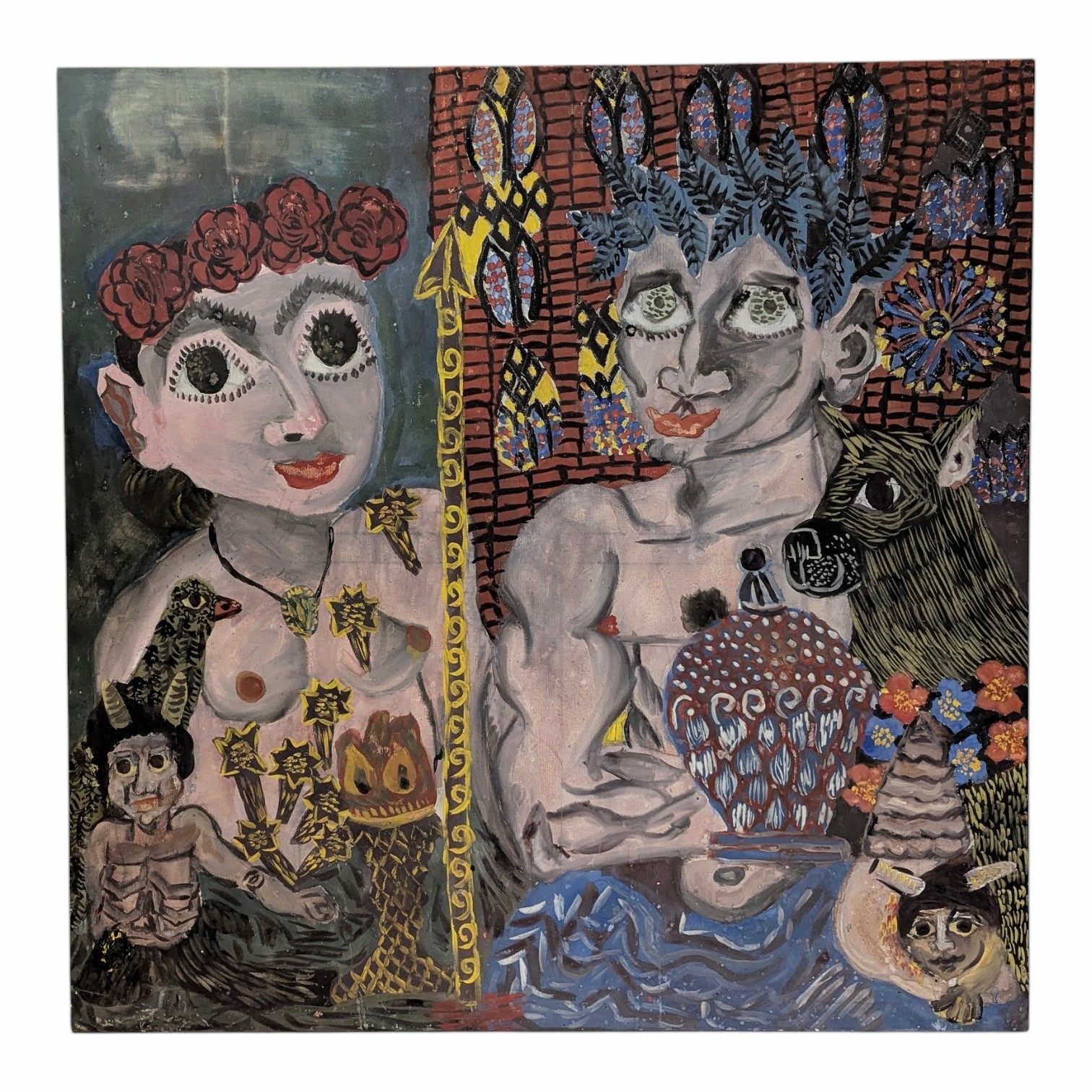 JULIETTA D ELIA CROXATTO HST COMPOSITION ABSTRAITE 100 x 100 CM