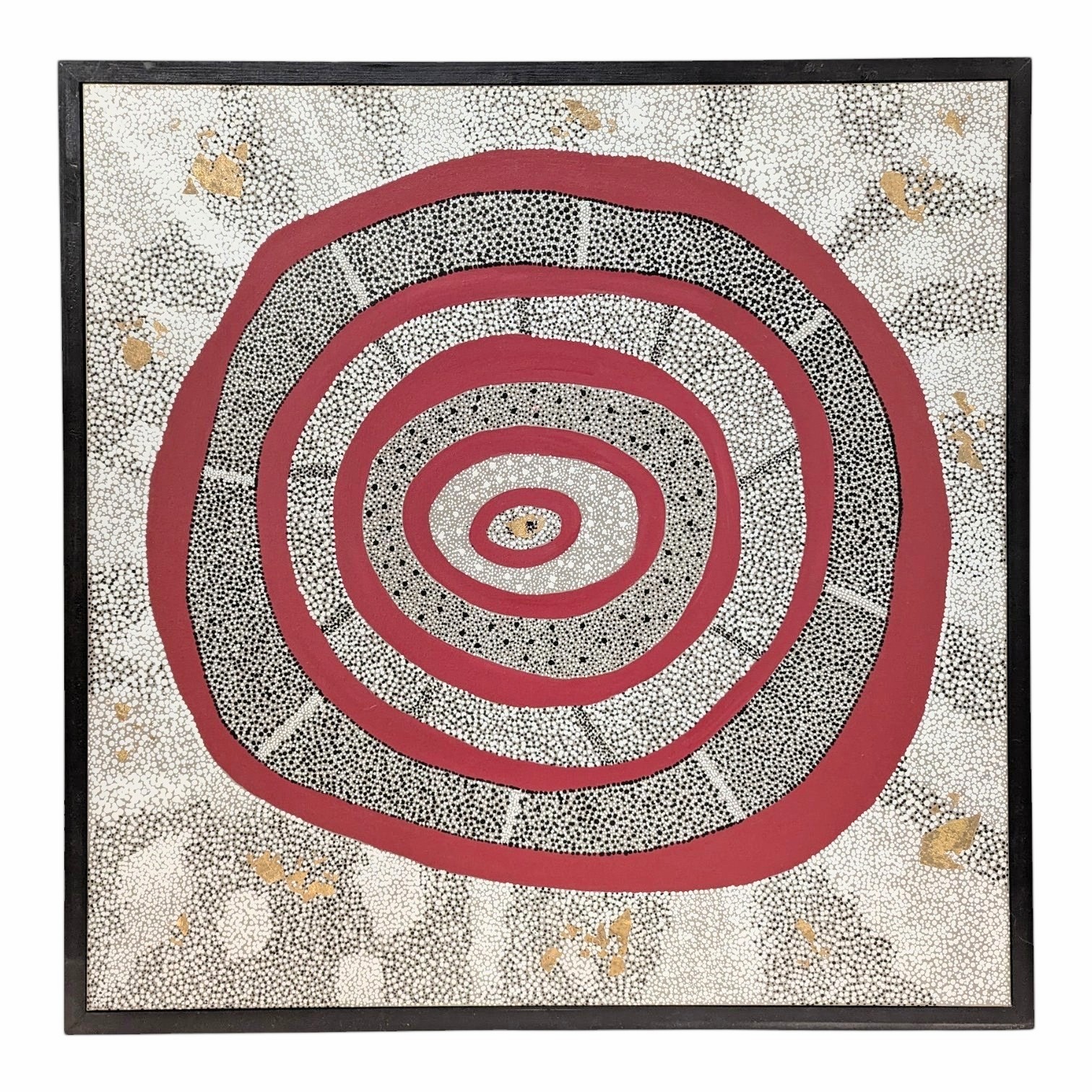 T GERARD HST MOTIF ABORIGENE BLANC ET ROUGE 85 x 85 CM
