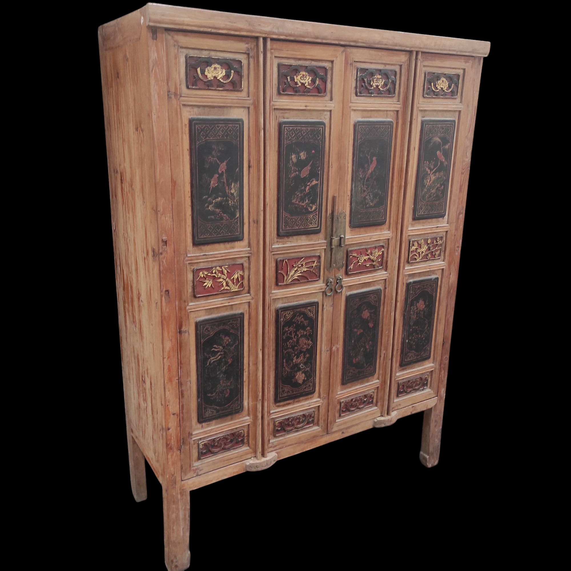 ARMOIRE ASIATIQUE 4 PORTES + 3 TIROIRS INTERIEURS 119/166/49 CM